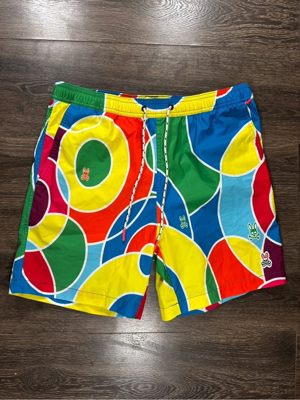 Psycho Bunny Men’s Multicolor Swim Trunks Size Medium